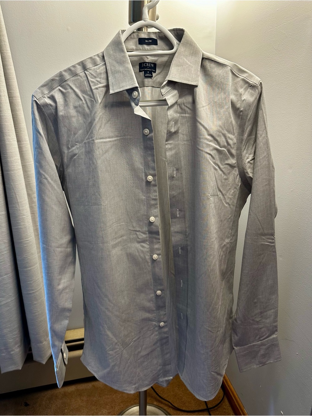 J. Crew Men's Dress Shirt in Light Gray